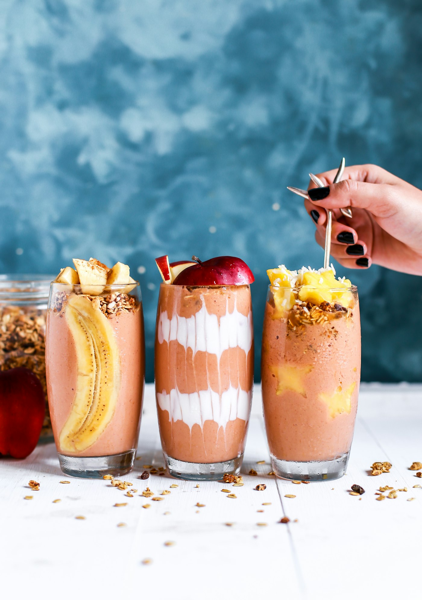 Batidos preparados con pulpa de fruta natural